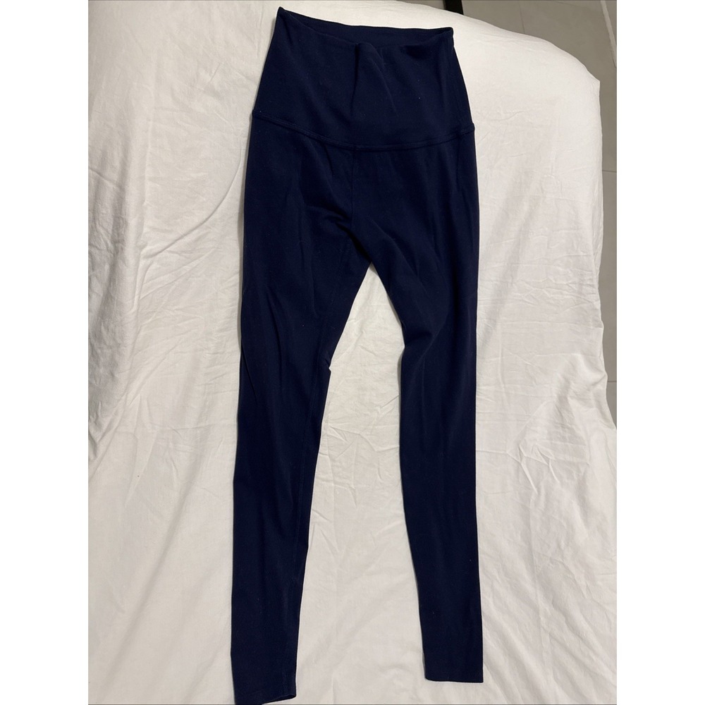 Women Small Blue Beyond Yoga Made In Usa Dark Blue Yoga Pants 26 Inch